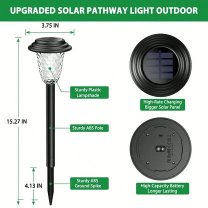 Solar Outdoor Pathway Lights – Dual Mode RGB & Warm White Waterproof Landscape Lamps
