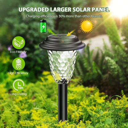 Solar Outdoor Pathway Lights – Dual Mode RGB & Warm White Waterproof Landscape Lamps