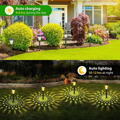 Solar Outdoor Pathway Lights – Dual Mode RGB & Warm White Waterproof Landscape Lamps