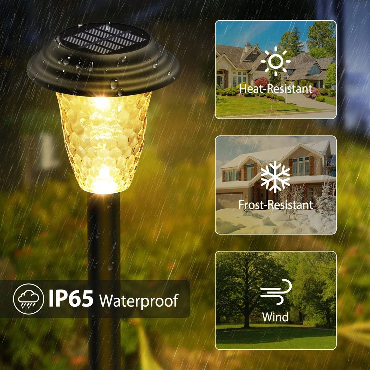 Solar Outdoor Pathway Lights – Dual Mode RGB & Warm White Waterproof Landscape Lamps