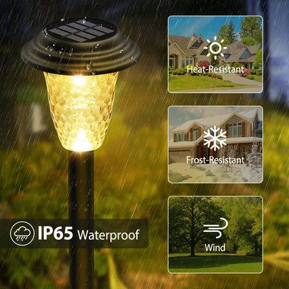 Solar Outdoor Pathway Lights – Dual Mode RGB & Warm White Waterproof Landscape Lamps