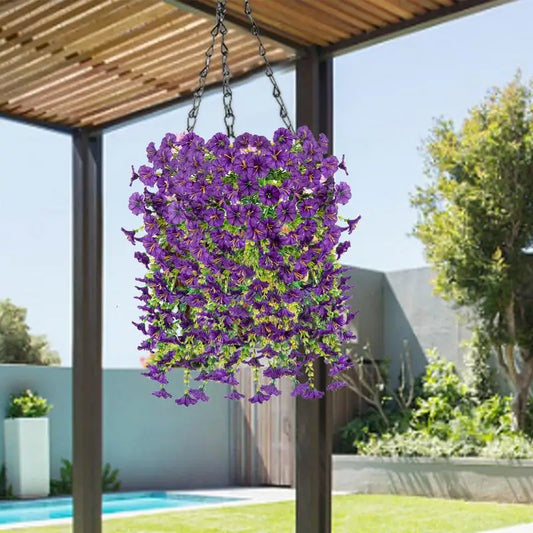2-Pack 75cm UV-Resistant Artificial Petunia Hanging Garlands