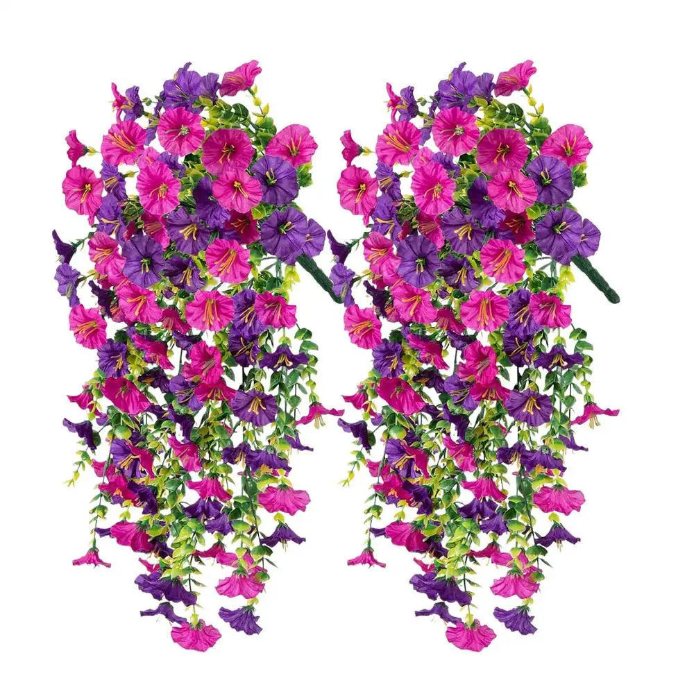 2-Pack 75cm UV-Resistant Artificial Petunia Hanging Garlands