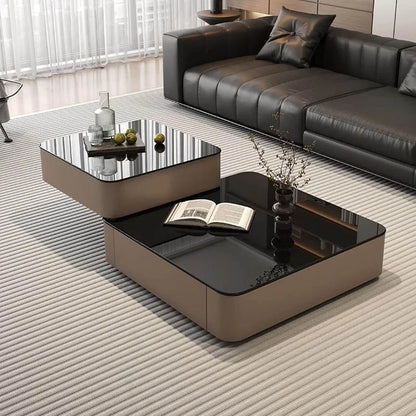 Minimalist French-Style Coffee Table with Storage Drawer