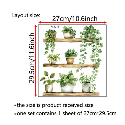 Green Plant Decorative Wall Sticker for Living Room & Bedroom
