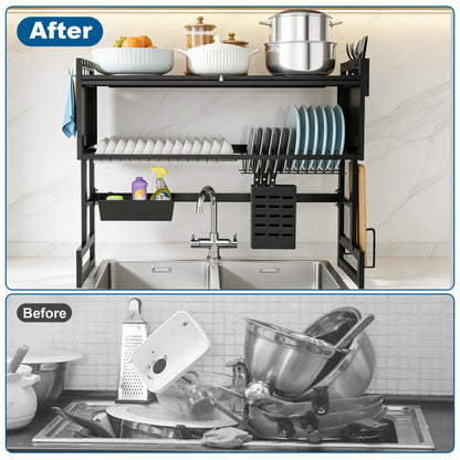 Extra Long Stainless Steel Over-the-Sink Dish Drying Rack
