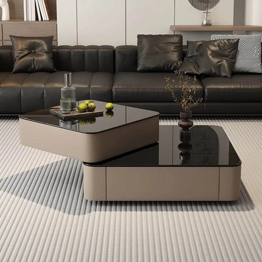 Minimalist French-Style Coffee Table with Storage Drawer