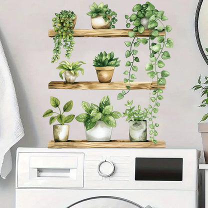 Green Plant Decorative Wall Sticker for Living Room & Bedroom