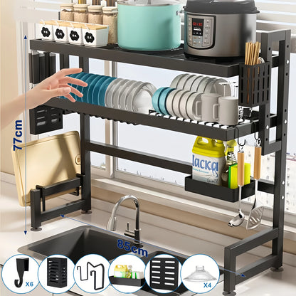 Extra Long Stainless Steel Over-the-Sink Dish Drying Rack