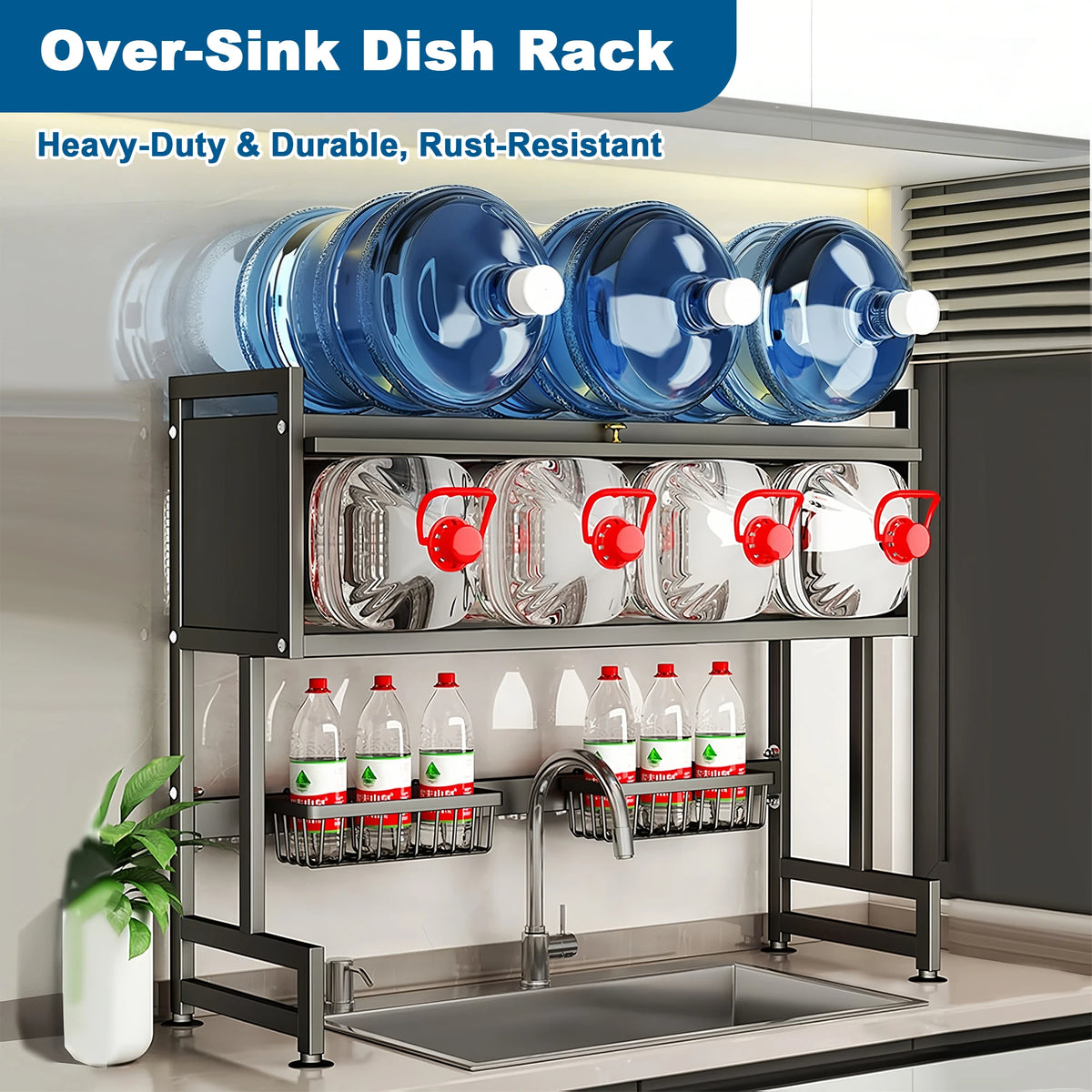 Extra Long Stainless Steel Over-the-Sink Dish Drying Rack