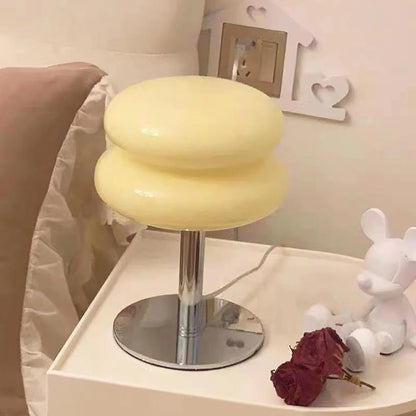 3-Color Dimming Macaron Glass Table Lamp & Eye-Care Bedside Light