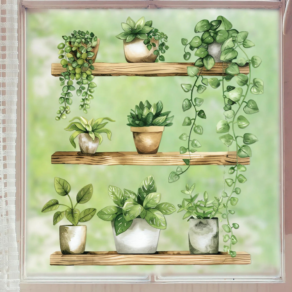Green Plant Decorative Wall Sticker for Living Room & Bedroom