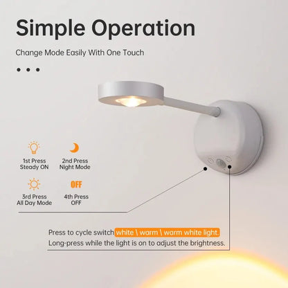 Wireless Motion Sensor LED Night Light with USB Charging