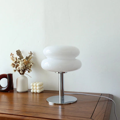 3-Color Dimming Macaron Glass Table Lamp & Eye-Care Bedside Light