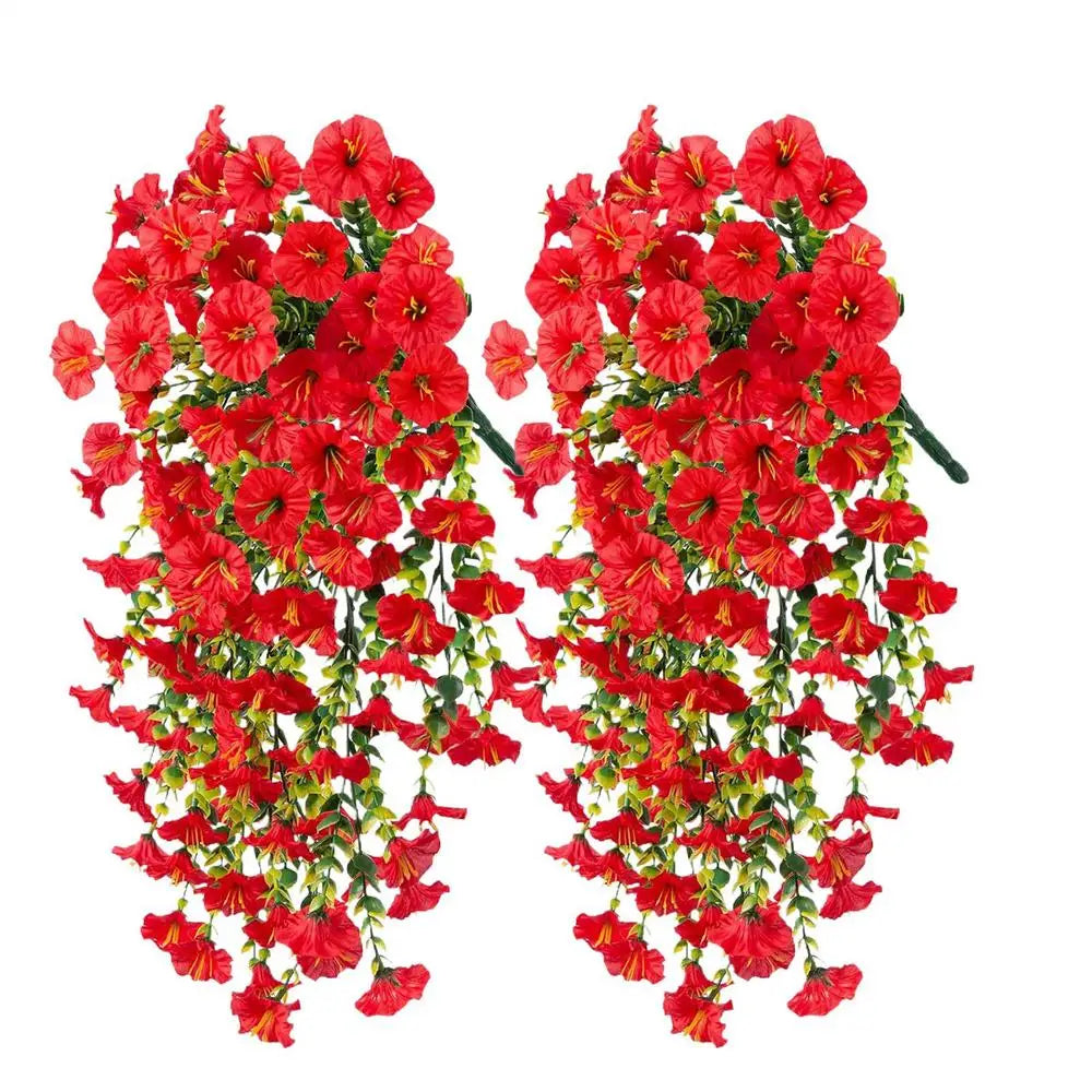 2-Pack 75cm UV-Resistant Artificial Petunia Hanging Garlands