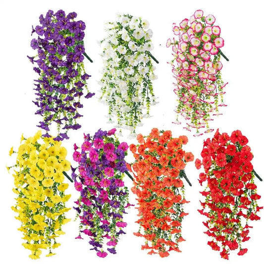 2-Pack 75cm UV-Resistant Artificial Petunia Hanging Garlands
