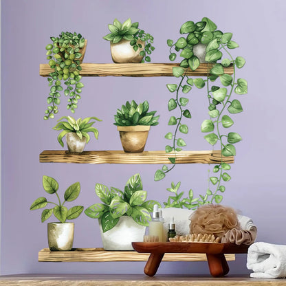 Green Plant Decorative Wall Sticker for Living Room & Bedroom