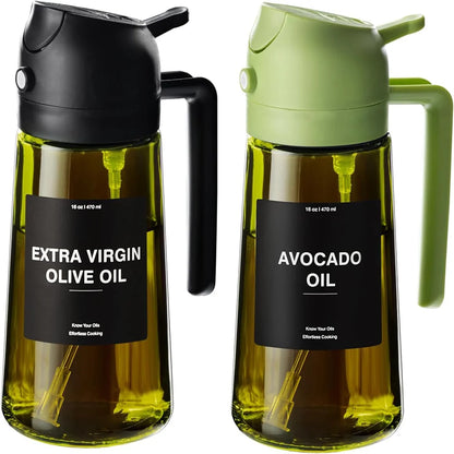 2-in-1 Glass Oil Sprayer & Dispenser Bottle (470ml)