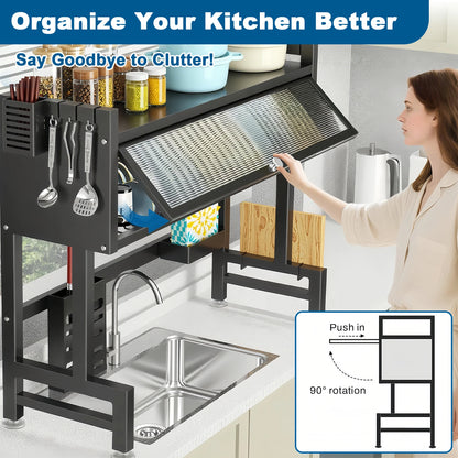 Extra Long Stainless Steel Over-the-Sink Dish Drying Rack