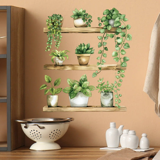 Green Plant Decorative Wall Sticker for Living Room & Bedroom