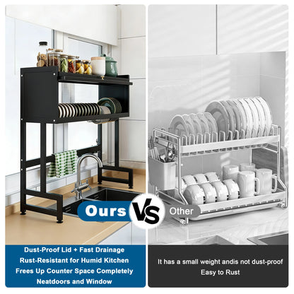 Extra Long Stainless Steel Over-the-Sink Dish Drying Rack
