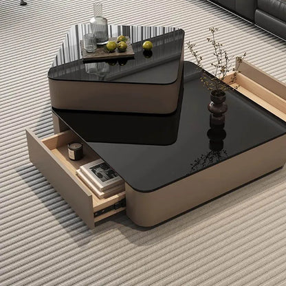 Minimalist French-Style Coffee Table with Storage Drawer