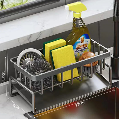 Carbon Steel Kitchen Sink Organizer with Water Tray