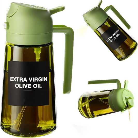 2-in-1 Glass Oil Sprayer & Dispenser Bottle (470ml)