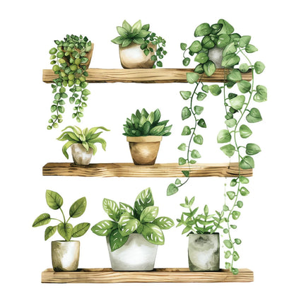 Green Plant Decorative Wall Sticker for Living Room & Bedroom